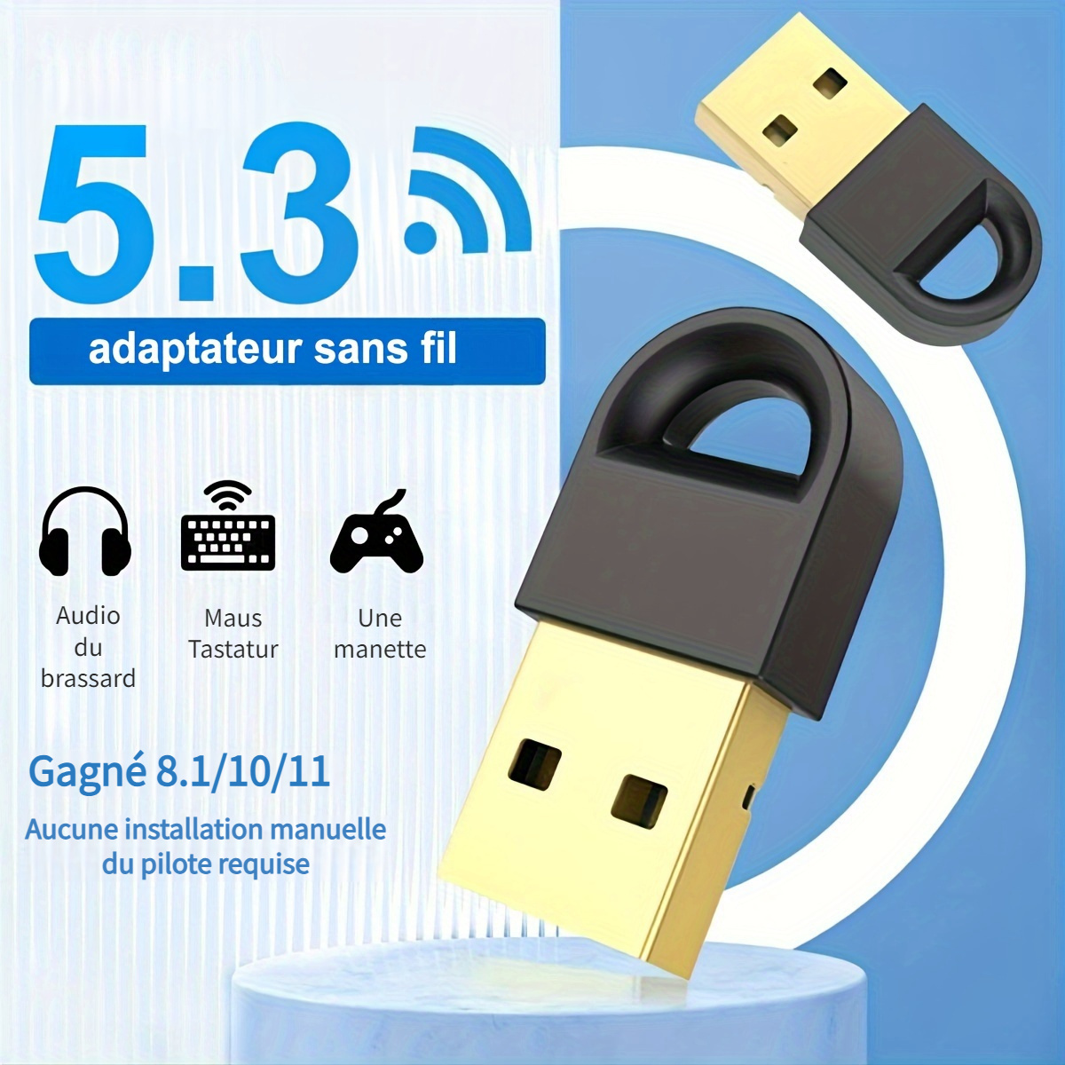 Dongle Bluetooth 5.3 - Cle Bluetooth USB pour PC - Adaptateur