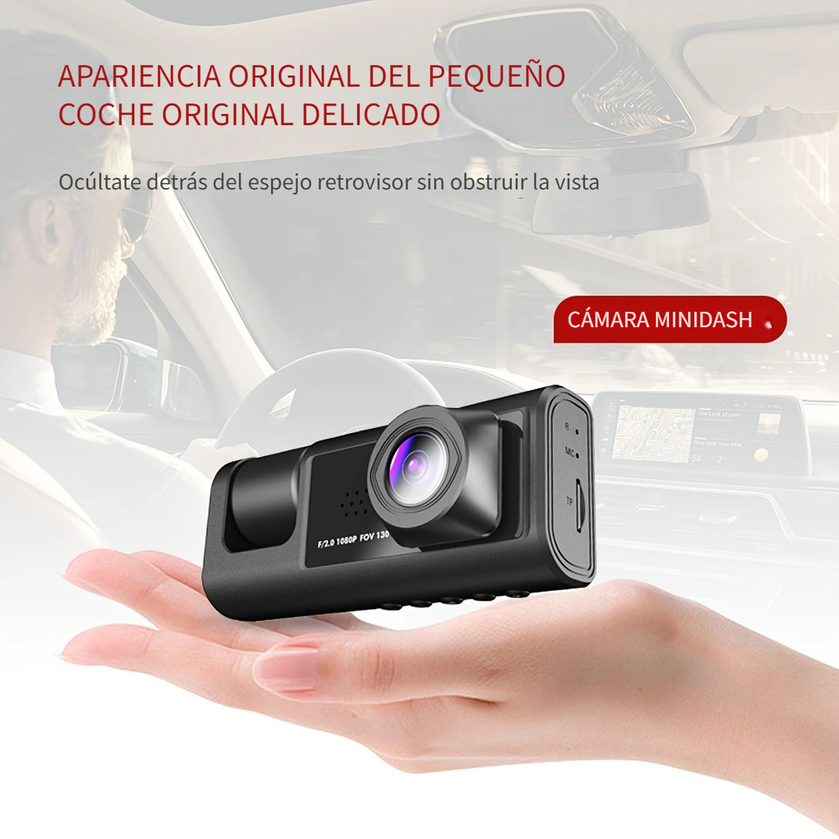 1080p Cámara Dual Dash Cam Coches Frontal Interior Cámara - Temu Mexico