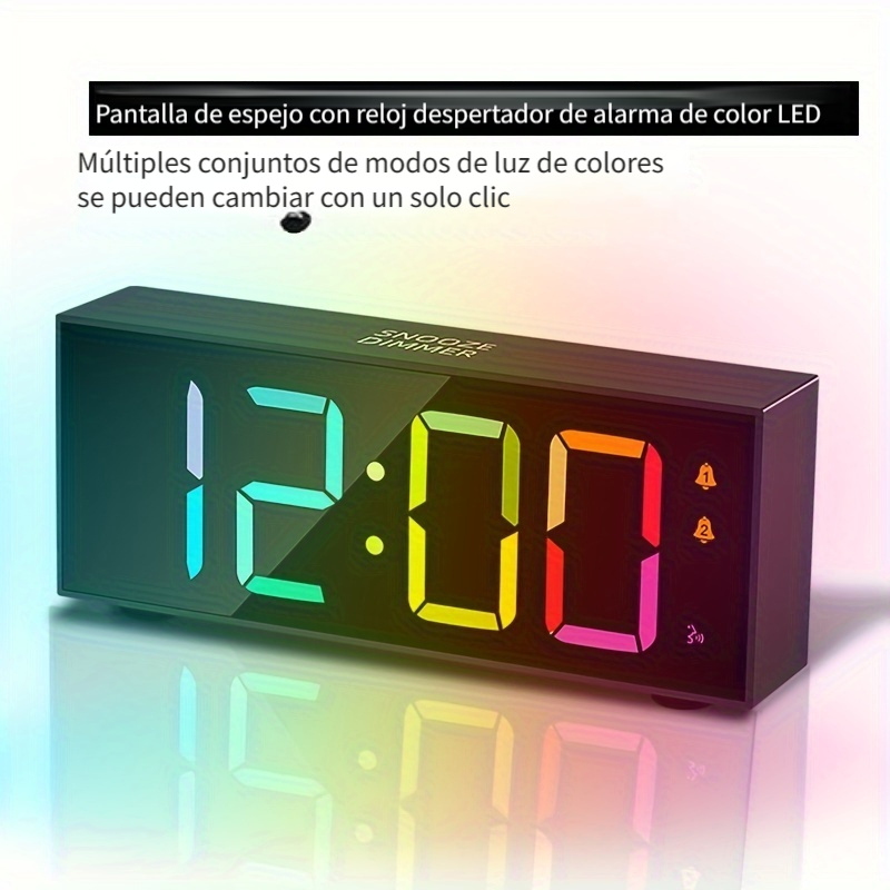1pc Reloj Despertador Digital, Reloj Led Electrónico Estudiantes