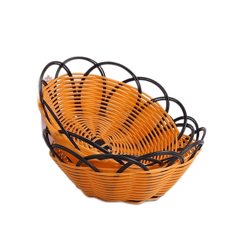 30 Pieces Faux Fruit & Vegetables in Nice Large Basket With Wood Handles