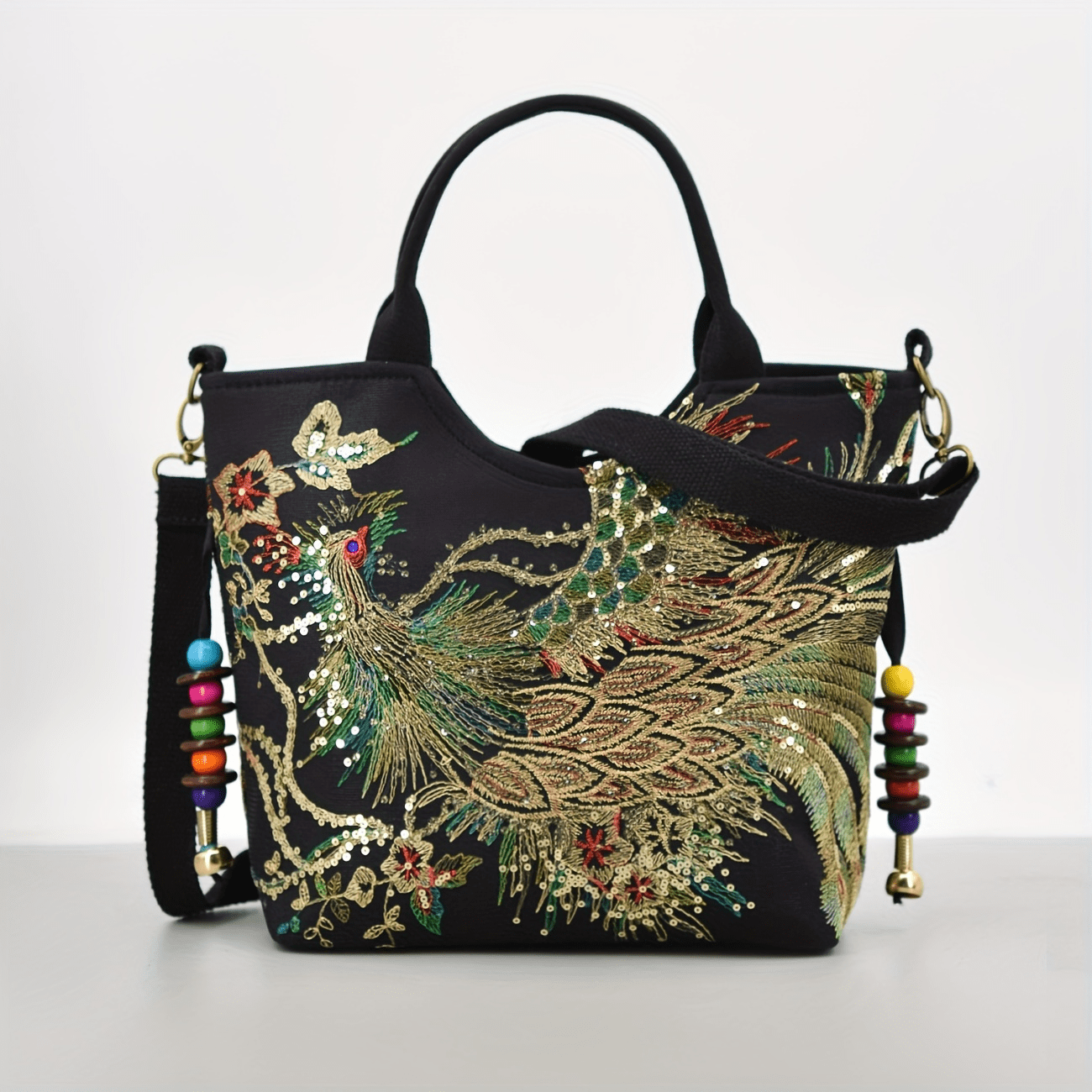 Women's Embroidered Satchel Bag Fashion Double Handle Purse - Temu
