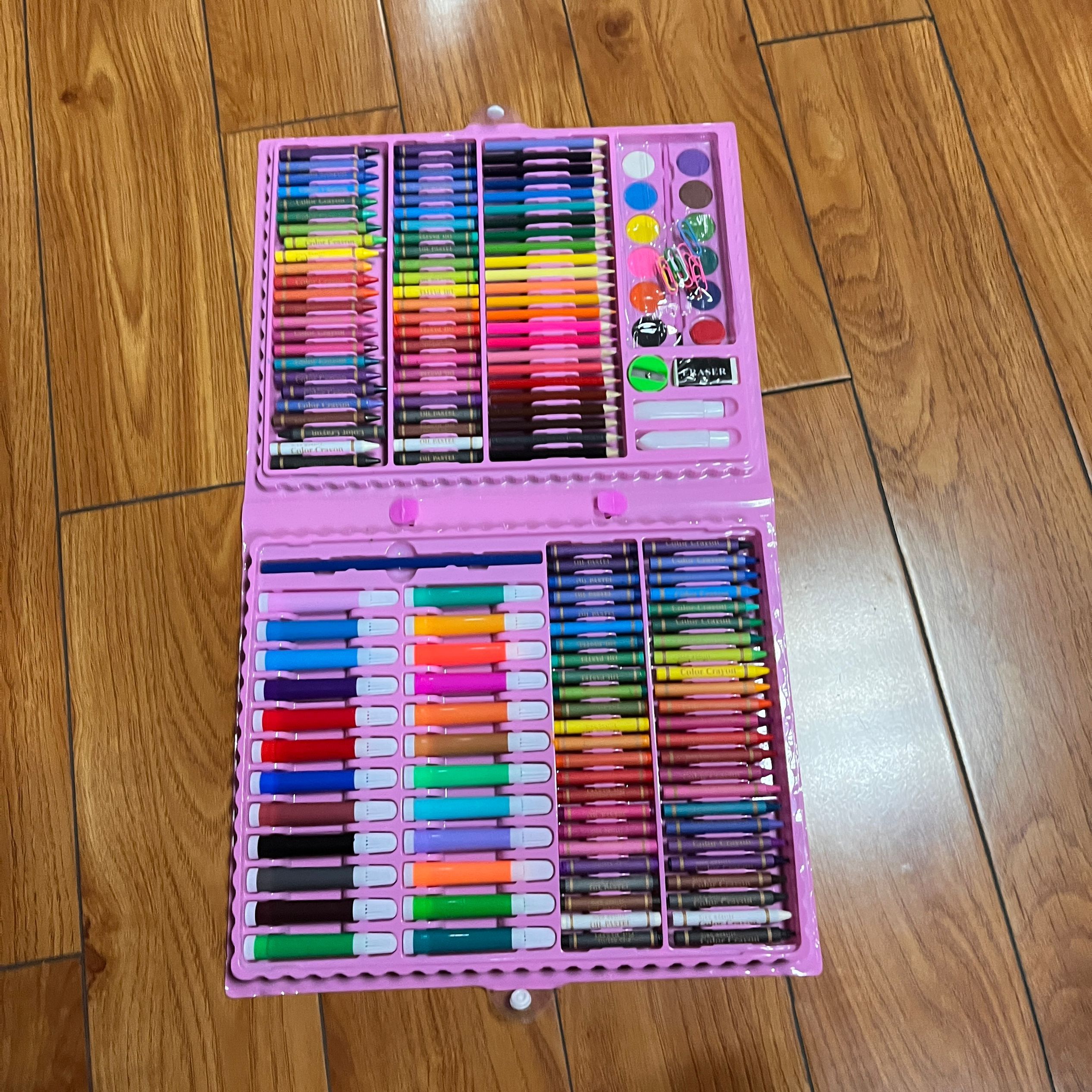 Set de Pintura con 168 piezas para Niños, Estuche de Pinturas, Set de  Crayones de Cera, Lápices de Colores, Rotuladores, Pastel de Acuarelas,  Borrador Goma, Sacapuntas, Lápiz, Pegamento - AliExpress