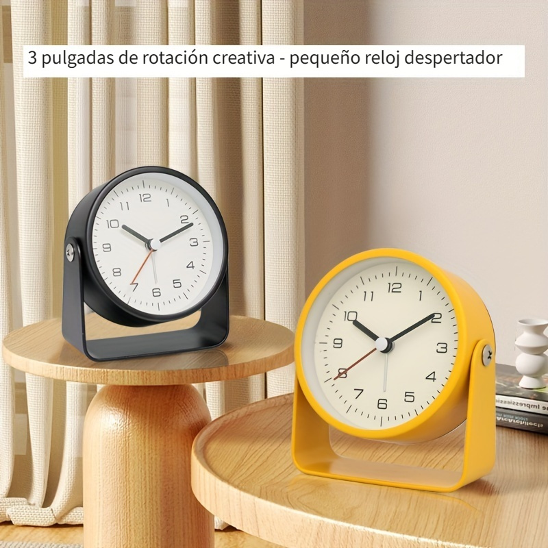 Reloj Mesa Vintage Metal Nórdico Silencioso, Diseño Minimalista Dormitorio  Estudiantes, Esfera 3 Pulgadas - Batería No Incluida - Hogar Cocina - Temu  Chile