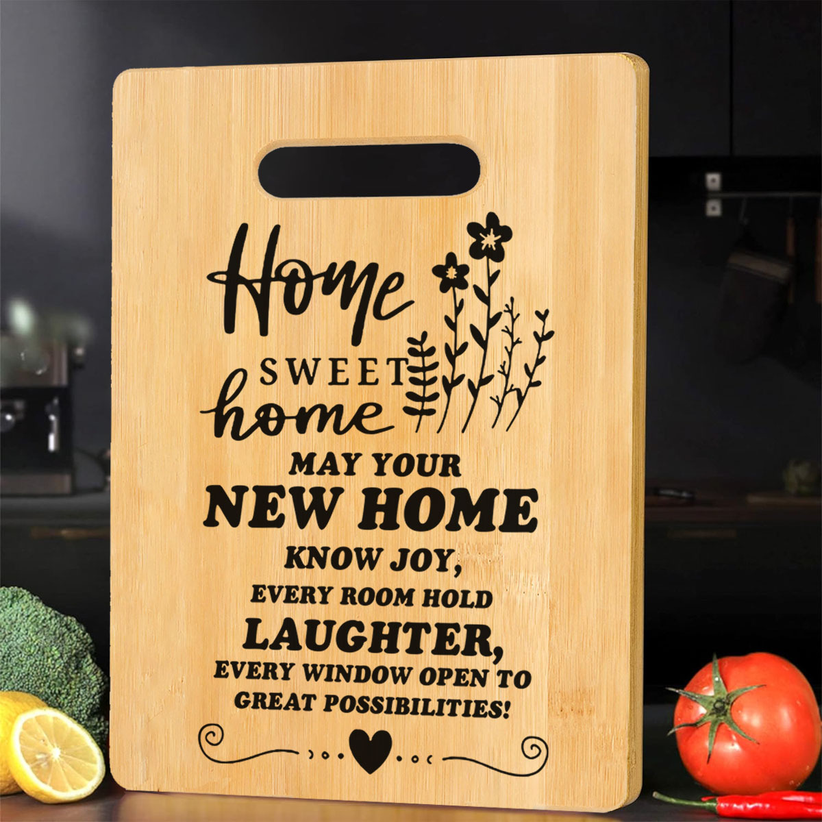 House Warming Gifts New Home,Housewarming Gift,Housewarming Gifts for New  House,New Home Gifts for Home,Home Sweet Home Bamboo Serving Board Candle