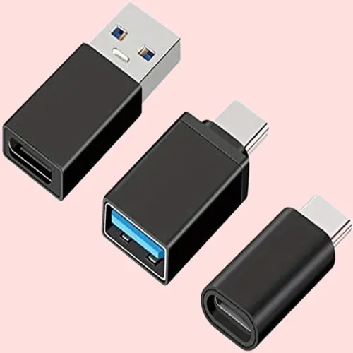 Adaptateur USB C vers USB (Lot de 4), Adaptateur USB C vers USB 3.0 OTG,  USB Femelle to USB-C Mâle Compatible avec MacBook Pro, Samsung Galaxy