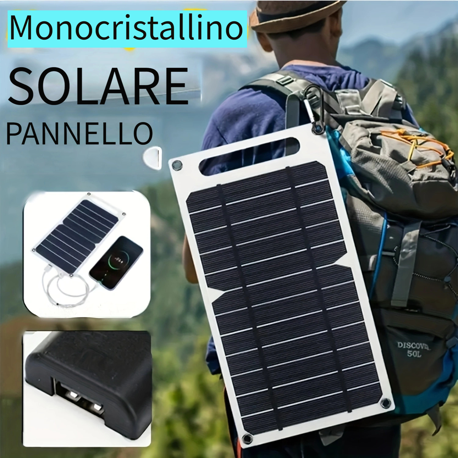 1pc Pannello Solare Portatile Da 30W, Piastra Solare Da 5V Con Carica USB  Sicura, Stabilizza Il Caricabatterie Per Power Bank Telefono Campeggio  All'Aperto Casa - Temu Italy