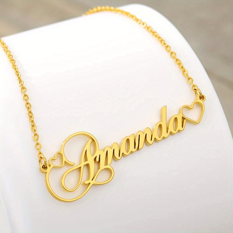 Customized Heart shaped Name Pendant Necklace For Women - Temu