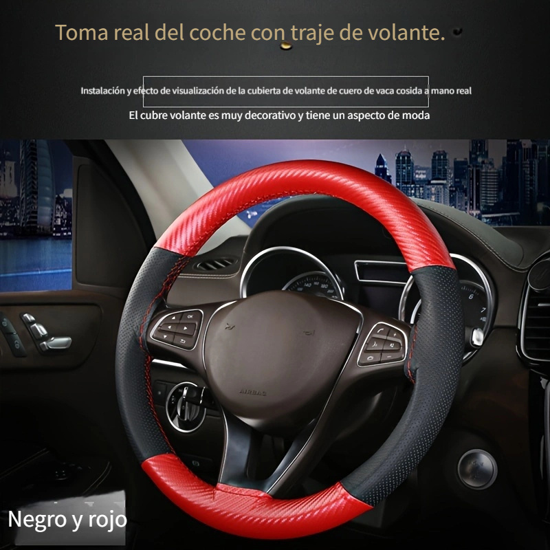 Funda Cubre Volante Cosido Antirresbalante Para Auto