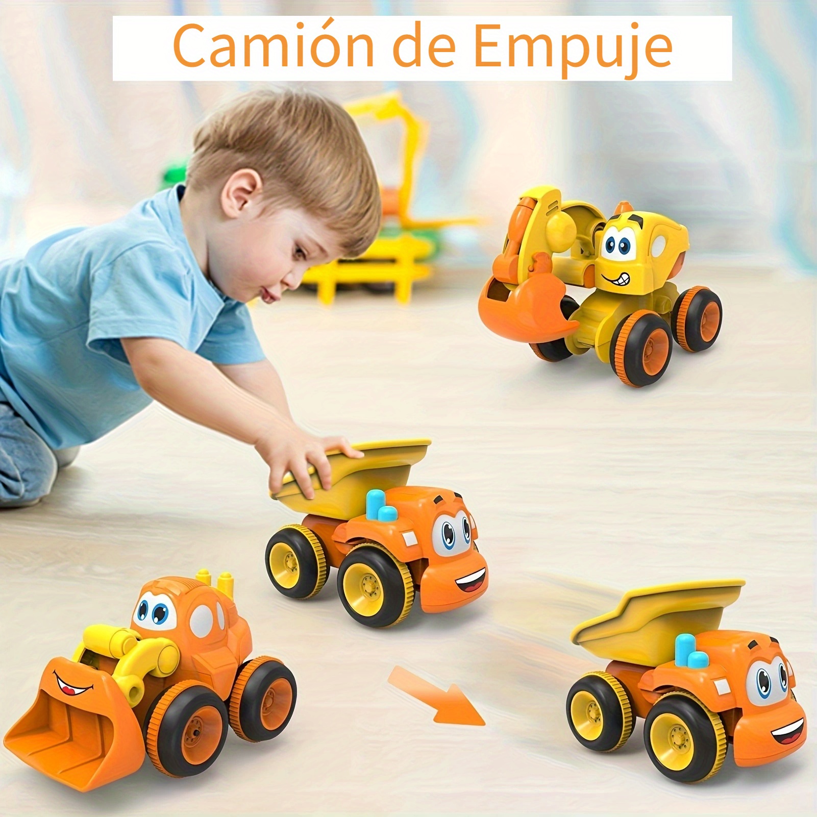 Juguetes para niños de 3 a 4 años, juego de transporte de camiones grandes  con 12 vehículos fundidos a presión, camiones, juguetes, autos, regalos
