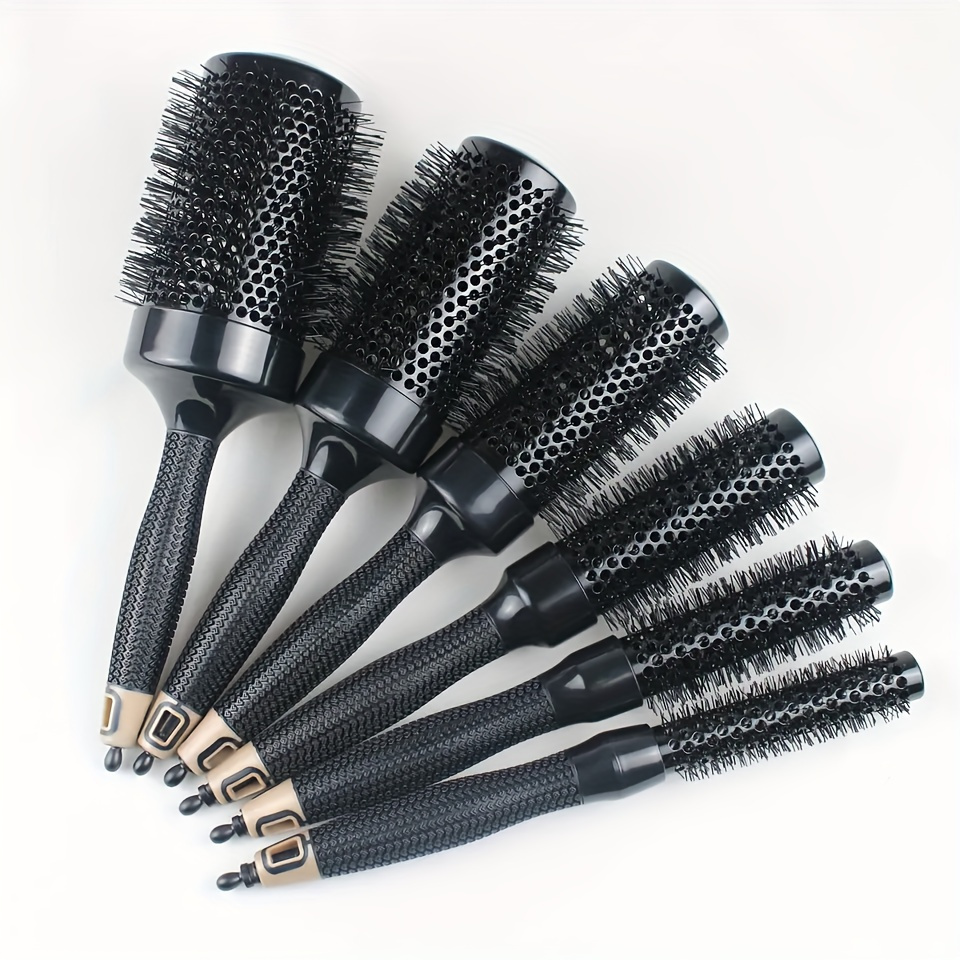 

1pc Ceramic Aluminum Tube Hair Roller Comb Fluffy Hair Roller Curly Hair Comb Blow Straight Hair Styling Round Tube Comb Practical Supplies