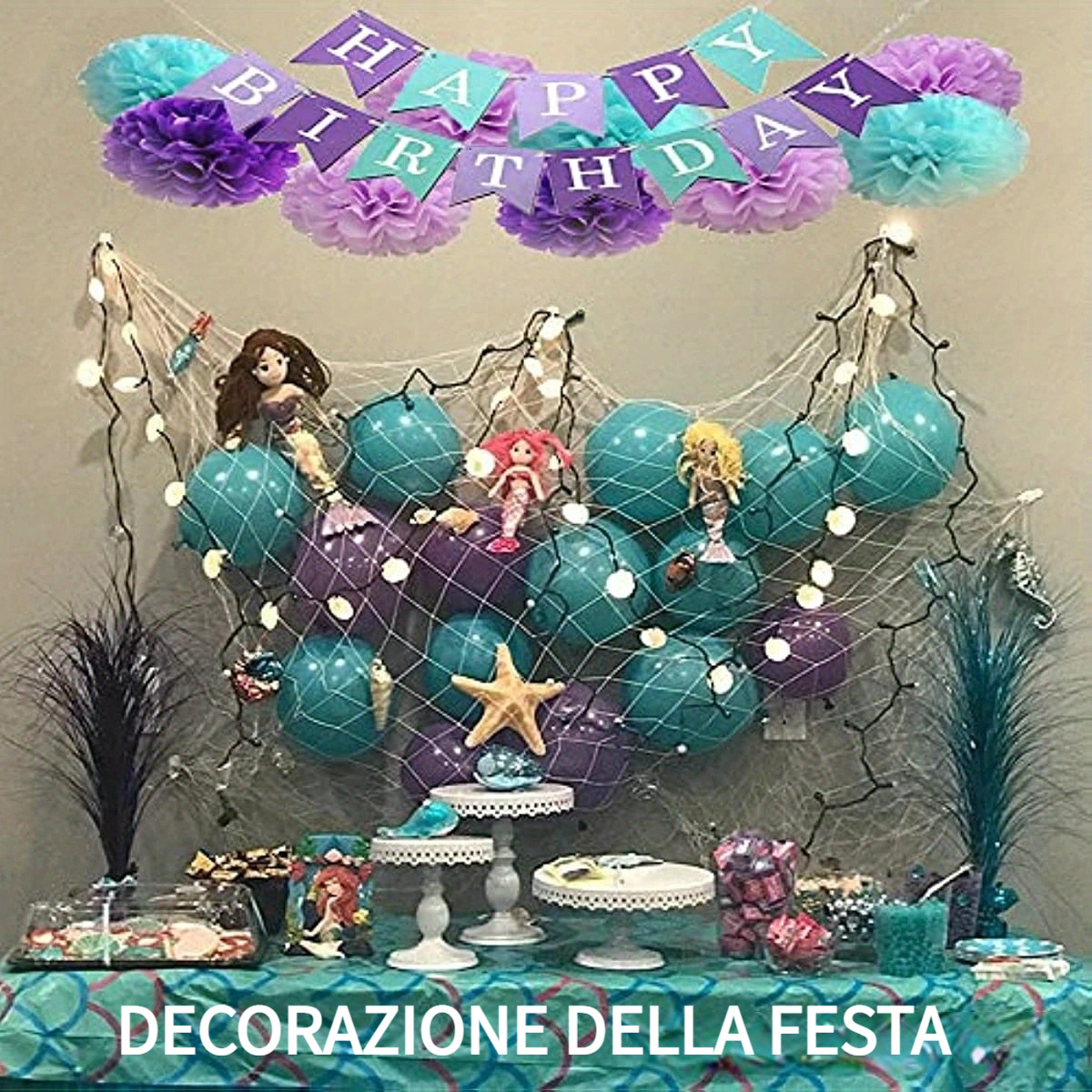 Decorazione rete da pesca per festa a tema pirata