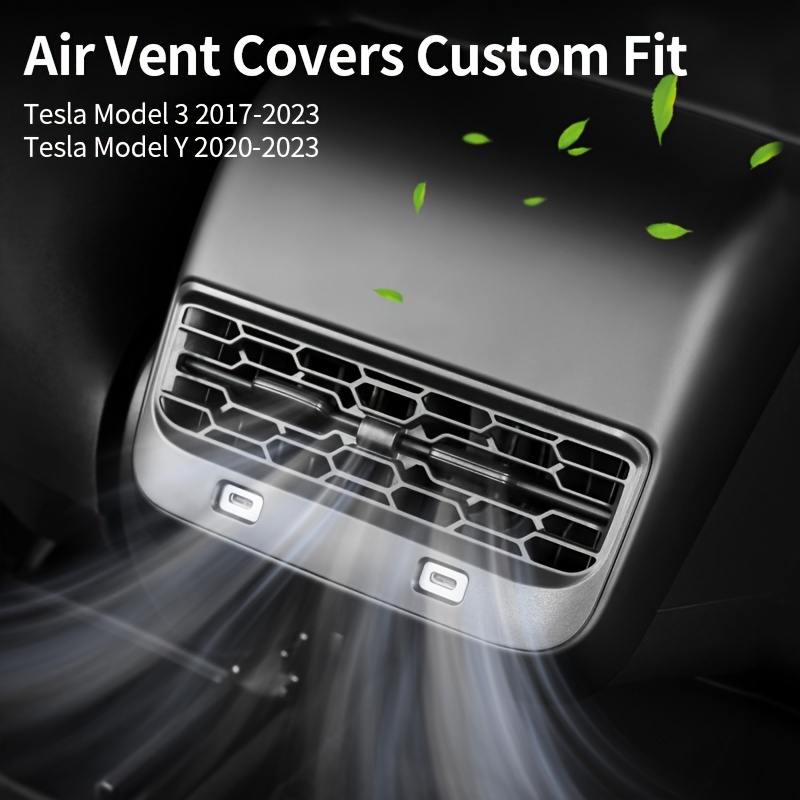 Backseat Air Vents Cover Compatible With Model 3 & Model Y 2016~2023, Rear  Seat Center Console Air AC Vent Trim For Model Y/3 Accessories