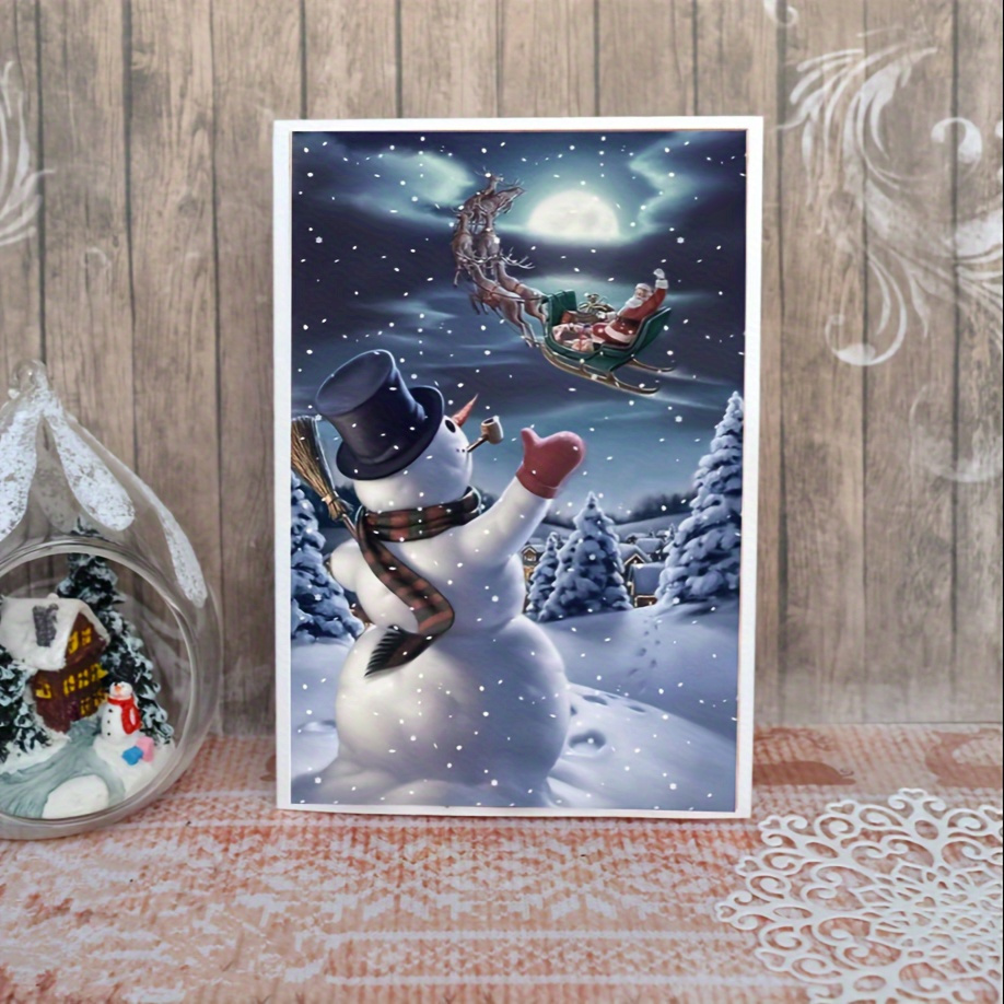 6 Pack Christmas Diamond Painting Kits for Adults - Snowman Gnome Santa Diamond Art DIY 5D Full Round Drill Crystal Rhinestone Arts and Crafts - Gem