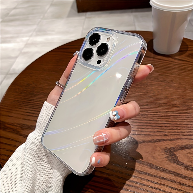 Aurora Laser Transparent Hard Phone Case Iphone 14 13 12 Pro - Temu