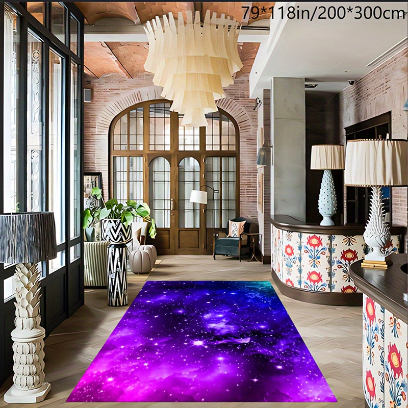 

Crystal Velvet Starry Sky Soft Carpet Machine Washable Non-slip Office Entry Mat, For Hotel/restaurant/commercial