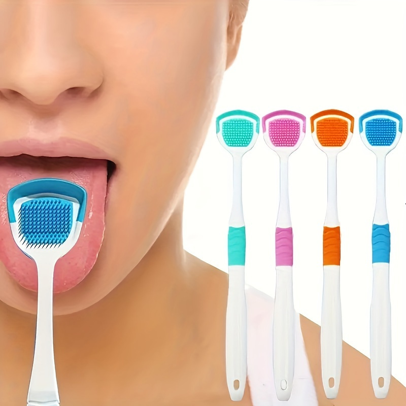 

1pc Tongue Scraper, Tongue Coating Scraper, Reduce Bad Breath For Oral Care, Silicone Tongue Cleaners, Silicone Tongue Cleaning Tools For Adults