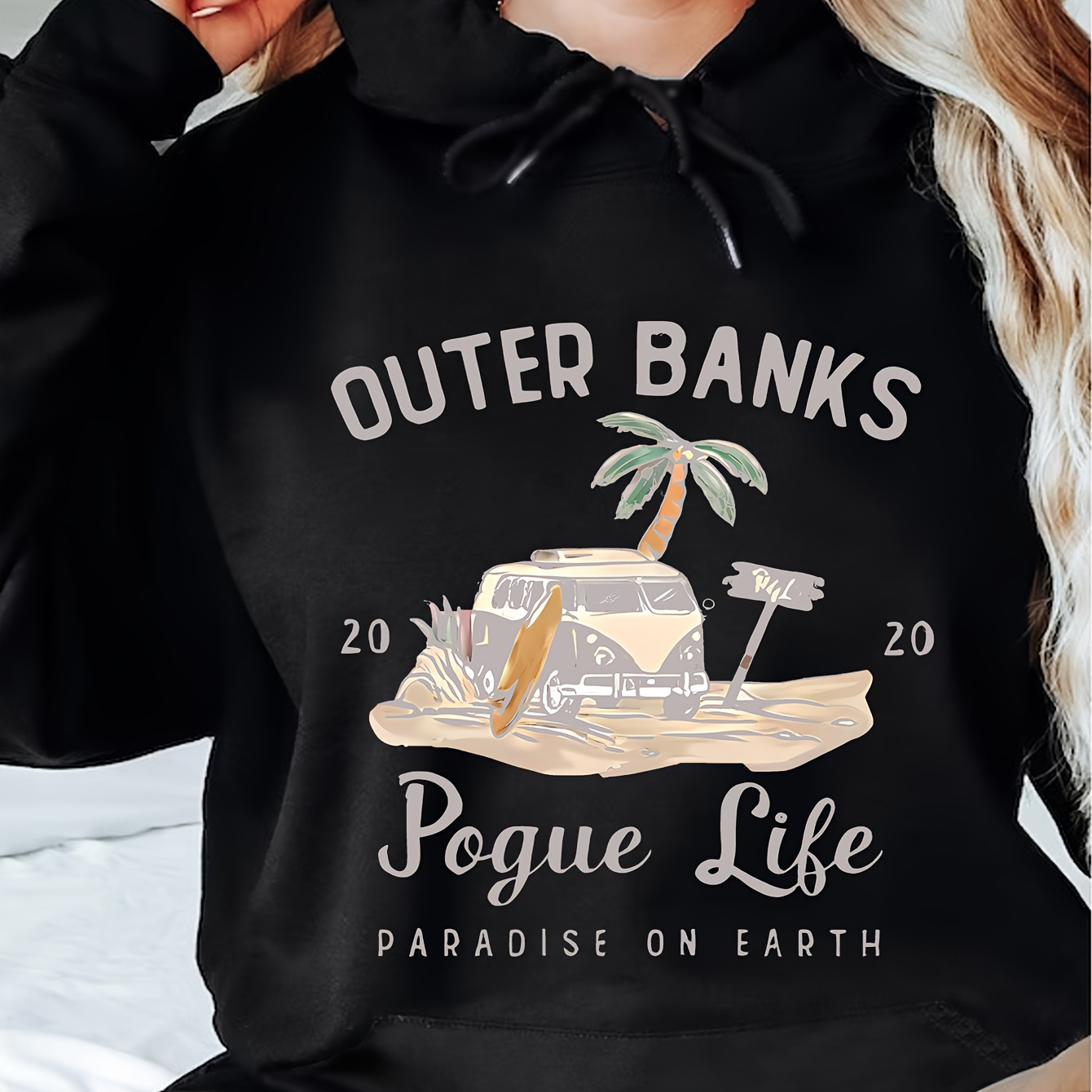 

Swétre à Capuche " Life" pour Femmes - Confortable en Polyester à Manches Longues avec Poche , Surf & Plage, Idéal pour /Hiver, Vêtement de Plage|Swétre Tendance|Swétre à Capuche en Polyester