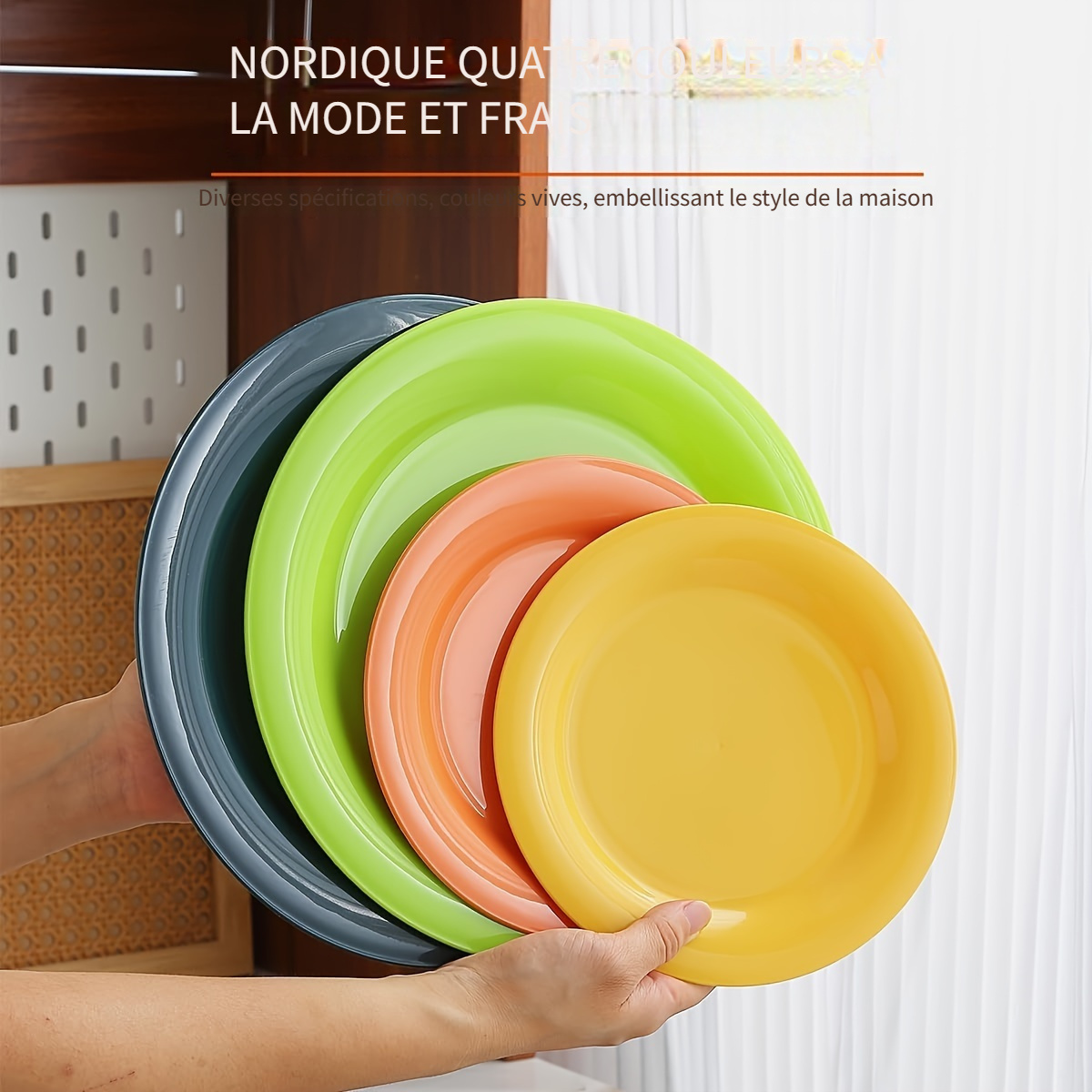 Grandes assiettes en plastique de 10, incassables et