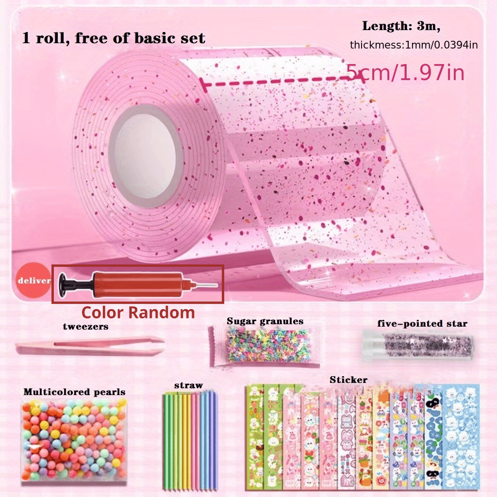 Traceless Ruban adhésif Nano Tape - Kit de bulles - Ruban adhésif à bulles  - Kit de bricolage - Kawaii - Multicolore - Fabriqué à la main 