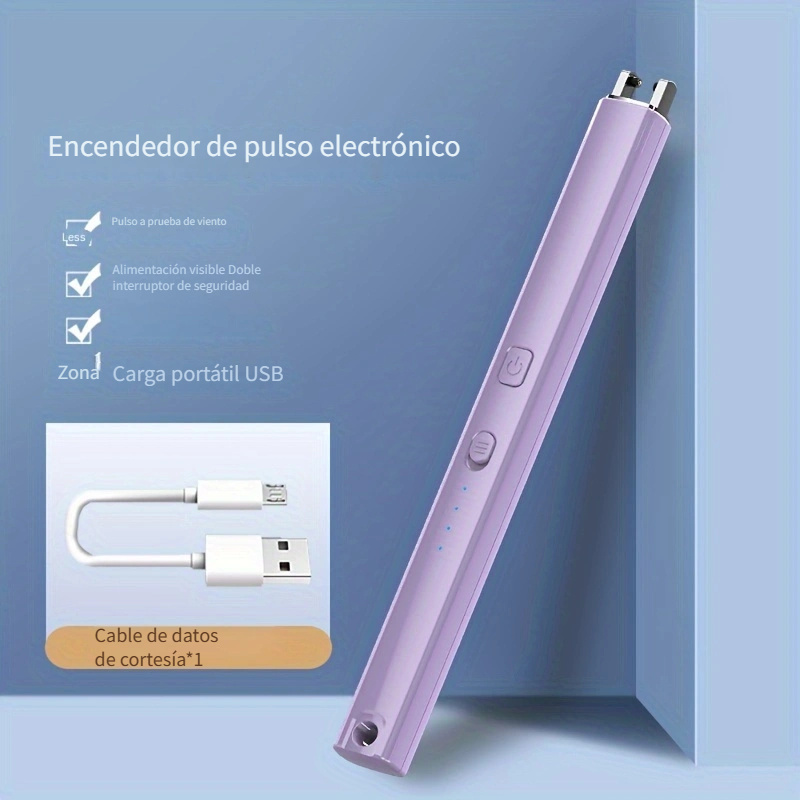 Encendedor eléctrico USB, encendedor eléctrico recargable USB, control  táctil, con punto de arco e indicador de encendido, encendedor portátil a  prueba de viento ER