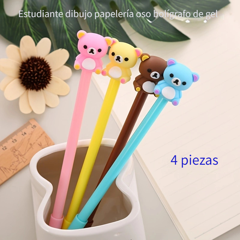 Lápiz mecánico Kawaii, artículos de papelería con temática de oso incluyen  estuche estético, lápiz mecánico con repuesto de lápiz de 0.020 in, bonitos