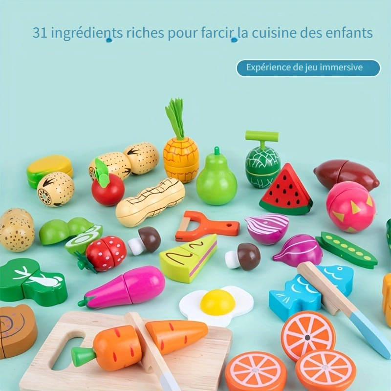Jouet éducatif Cuisine plastique Ensemble jouets Couper les fruits légumes  Mai `