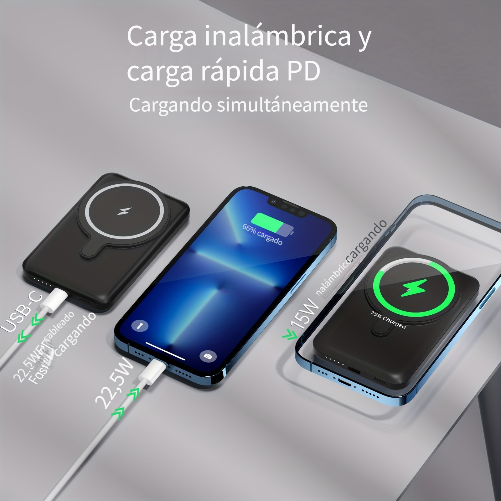 De Bateria Rapido Inalambrico Magnetico Para iPhone 15/14/13/12 Cargador