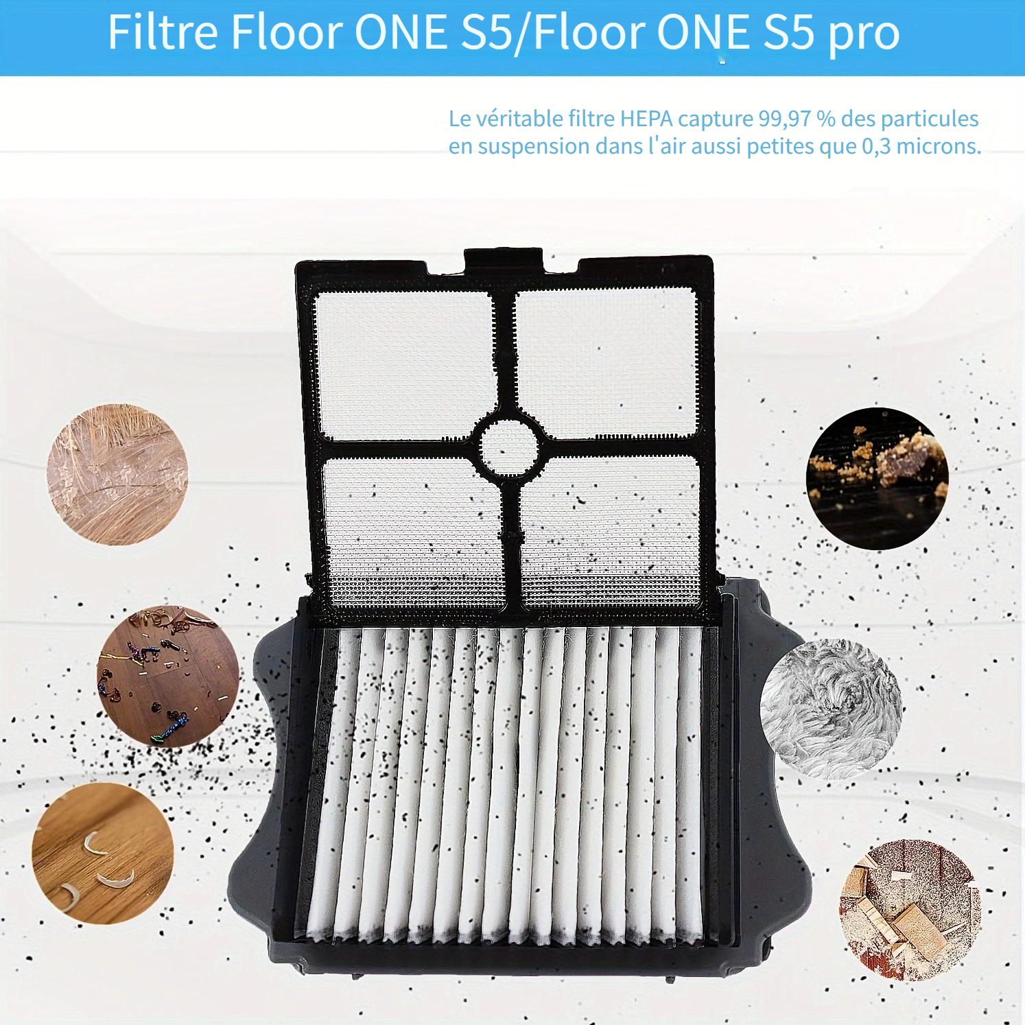 Remplacement de filtre pratique pour plancher Tineco S5/S5 Pro 2 filtres  inclus