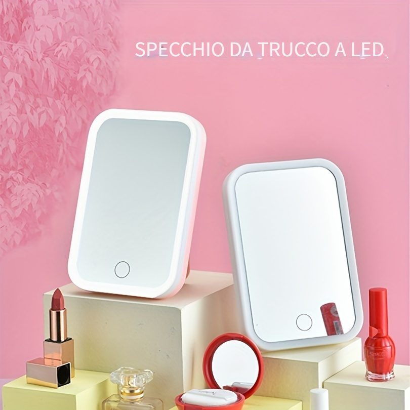 Specchio Trucco Tavolo A Led 1pc Illuminazione A 3 Colori E - Temu Italy