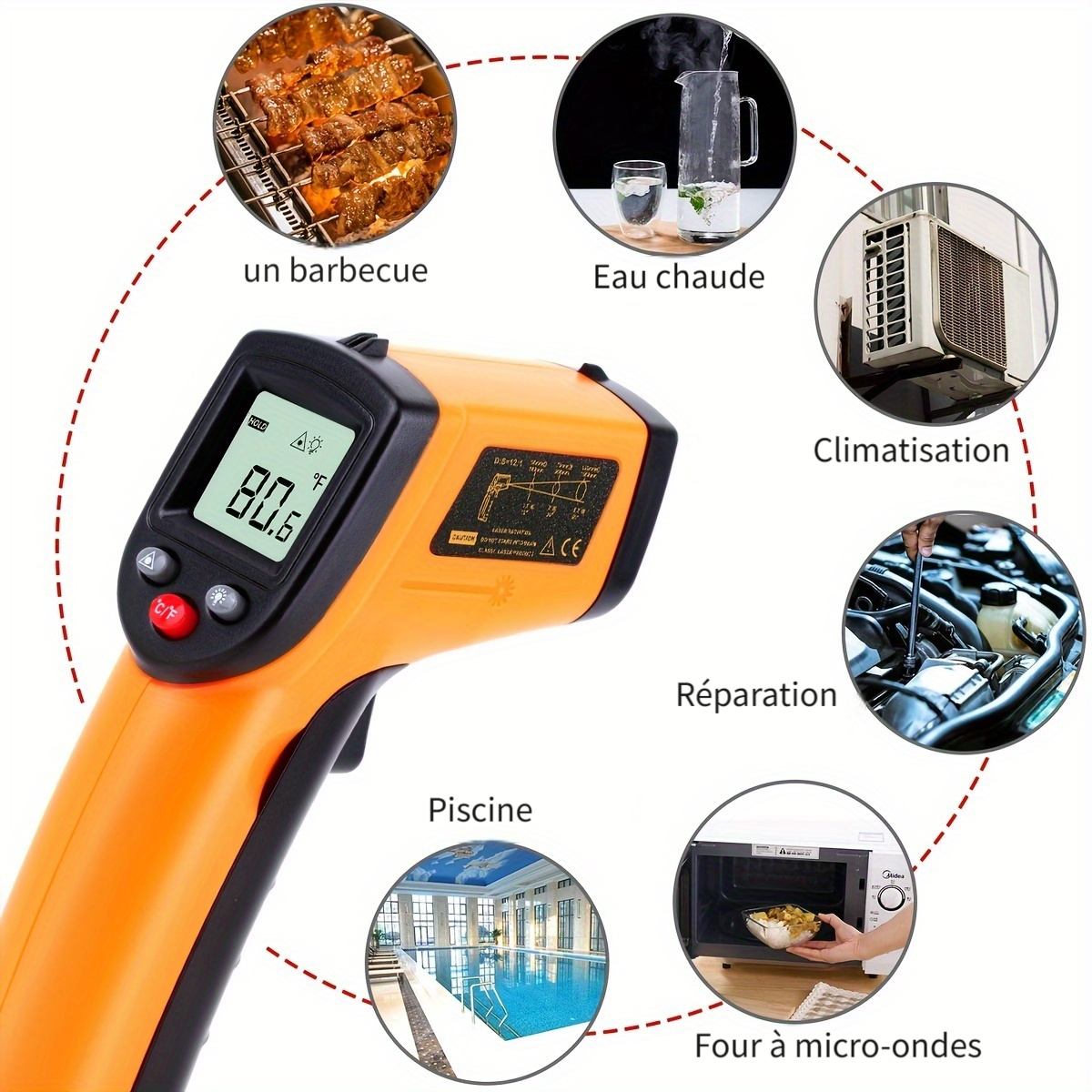 Thermomètre hygromètre d'intérieur numérique HTC-1 -10° +50°C