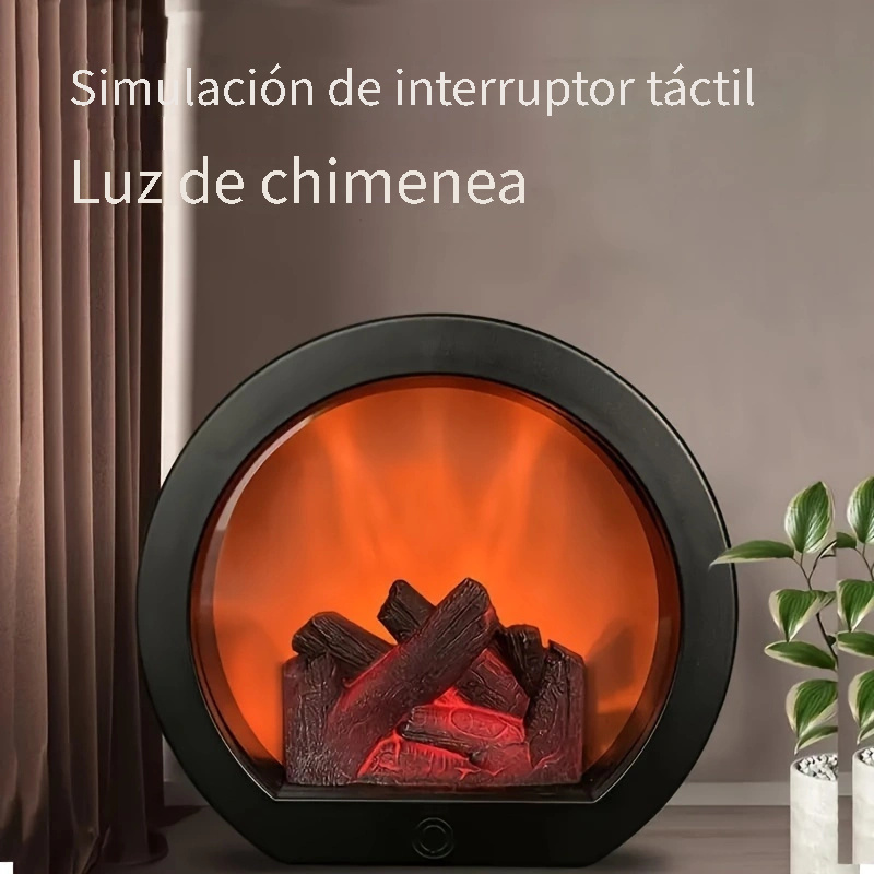 Lámpara Viento Chimenea Encendida Interruptor Táctil - Temu Chile