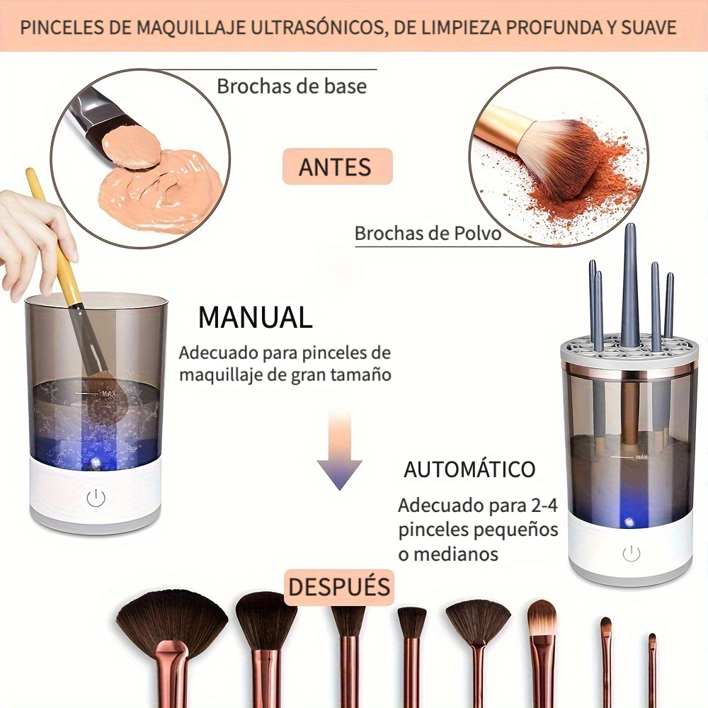 Limpiador Brochas Maquillaje Profesional Pulverizador - Temu