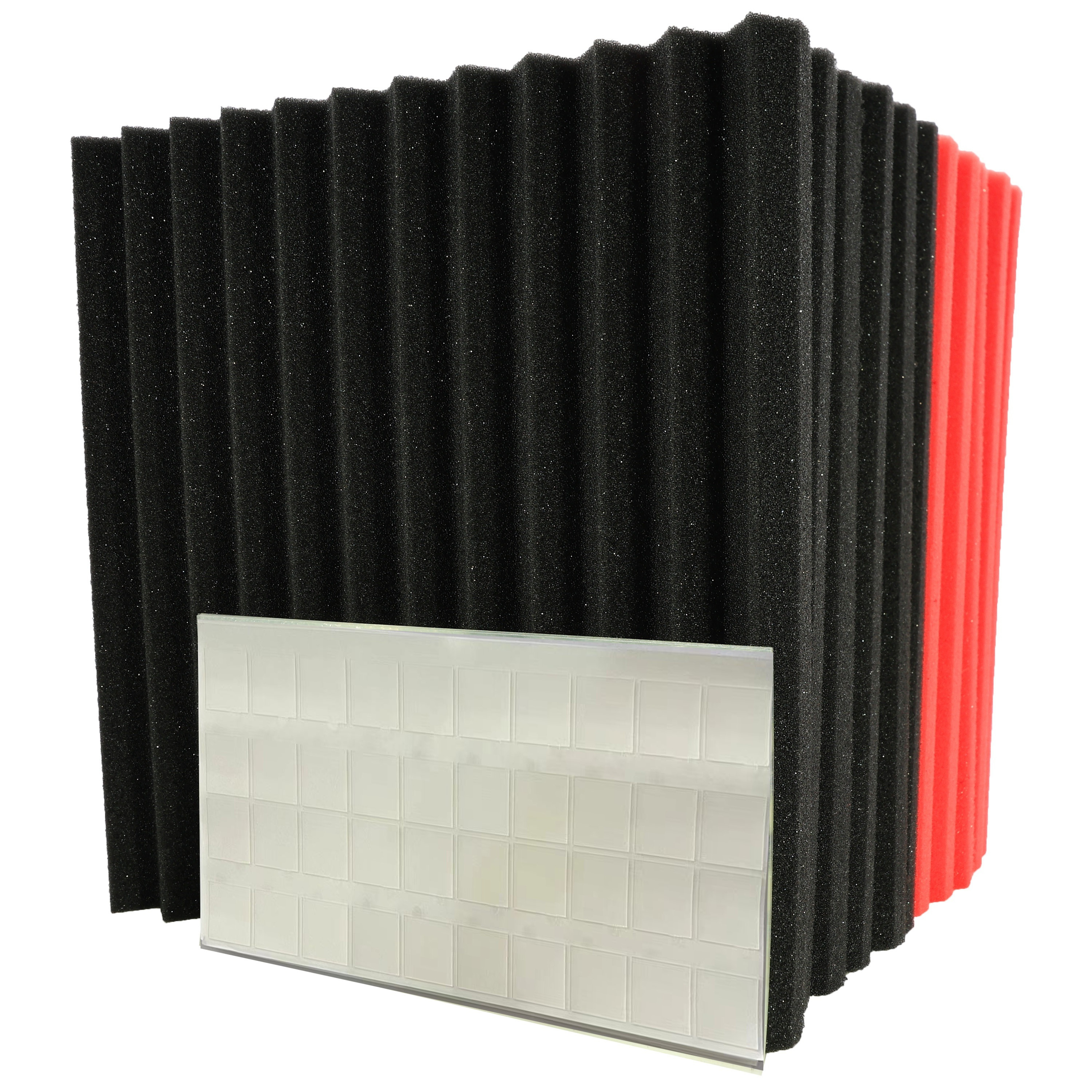 

24pcs Black Red 30cm X 30cm X 2.5cm Foam Acoustic Wedge Studio Foam Acoustic Wall Panels (24pcs Black Red) Musical Instruments...recording Soundproofing Materials Eid Al-adha Mubarak