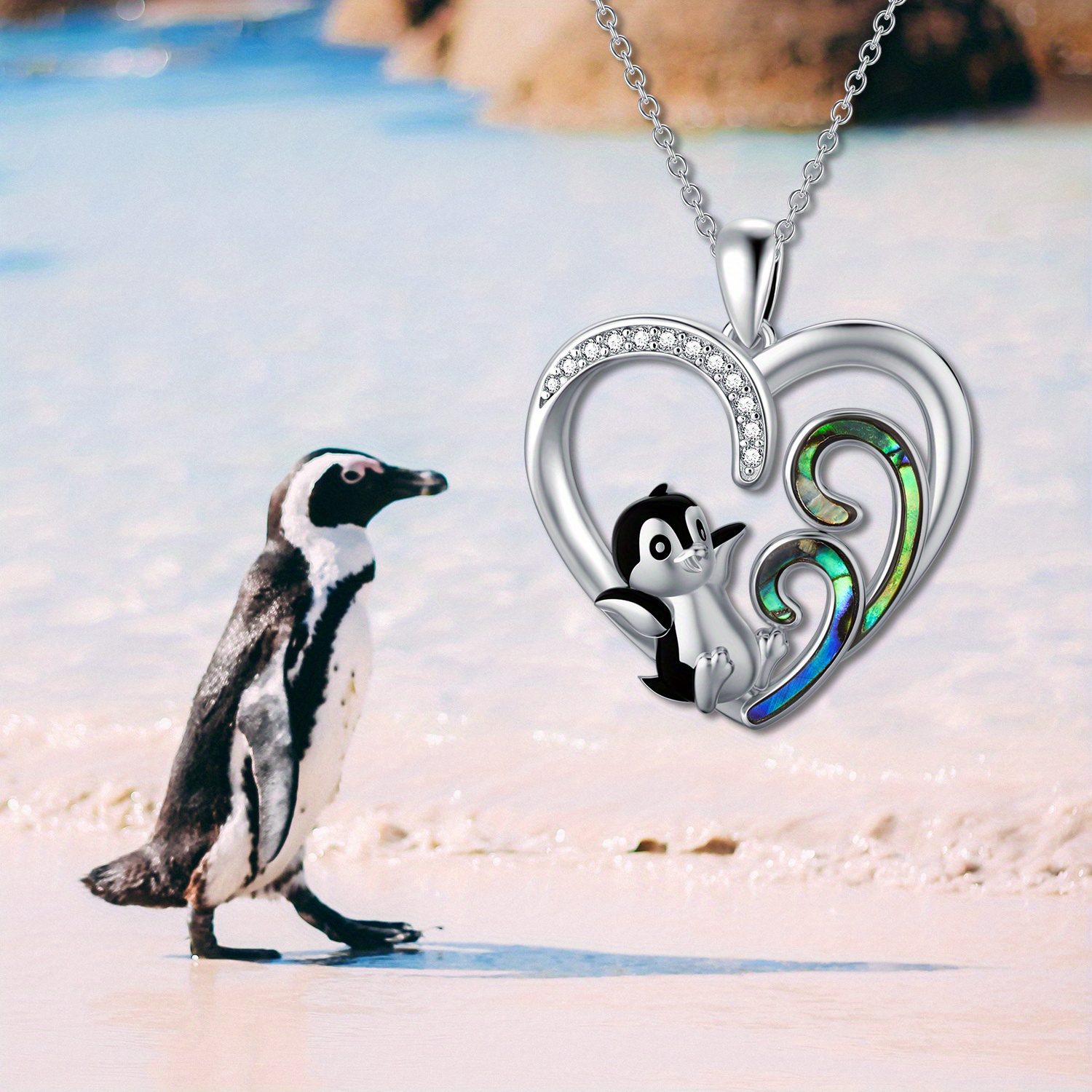 Penguin Necklace 925 Sterling Silver Cute Penguin Abalone Shell Pendant Necklace Jewelry, Holiday Gift, Everyday Jewelry, Elegant Design, Vintage Pendant, Handcrafted Pendant, Durable Jewelry, Penguin Charm, Pendant Necklace For Women, Pendant For Necklace, Long Necklace For Women, Christmas Charm For Jewelry Making,   Chain,   Pendant, Jewelry For Women High Quality, Necklace For Women, Jewelry For Women, Bracelet Charm, Pendant For Jewelry Making, Charm For Charm