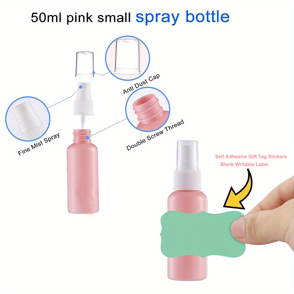 2 Oz Pink Spray Bottles Set of 3 Empty Small Plastic Bottles With