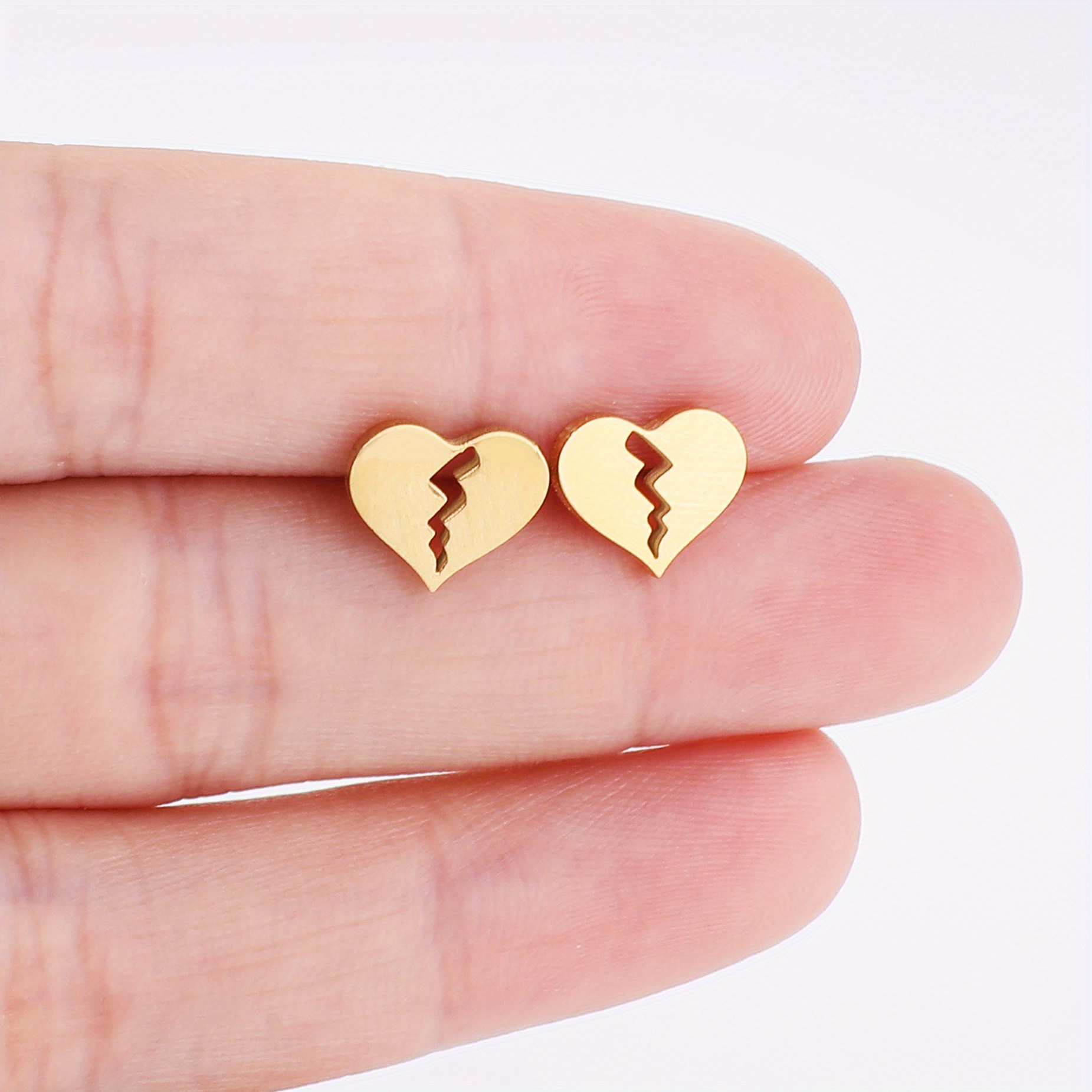 Broken store heart earrings