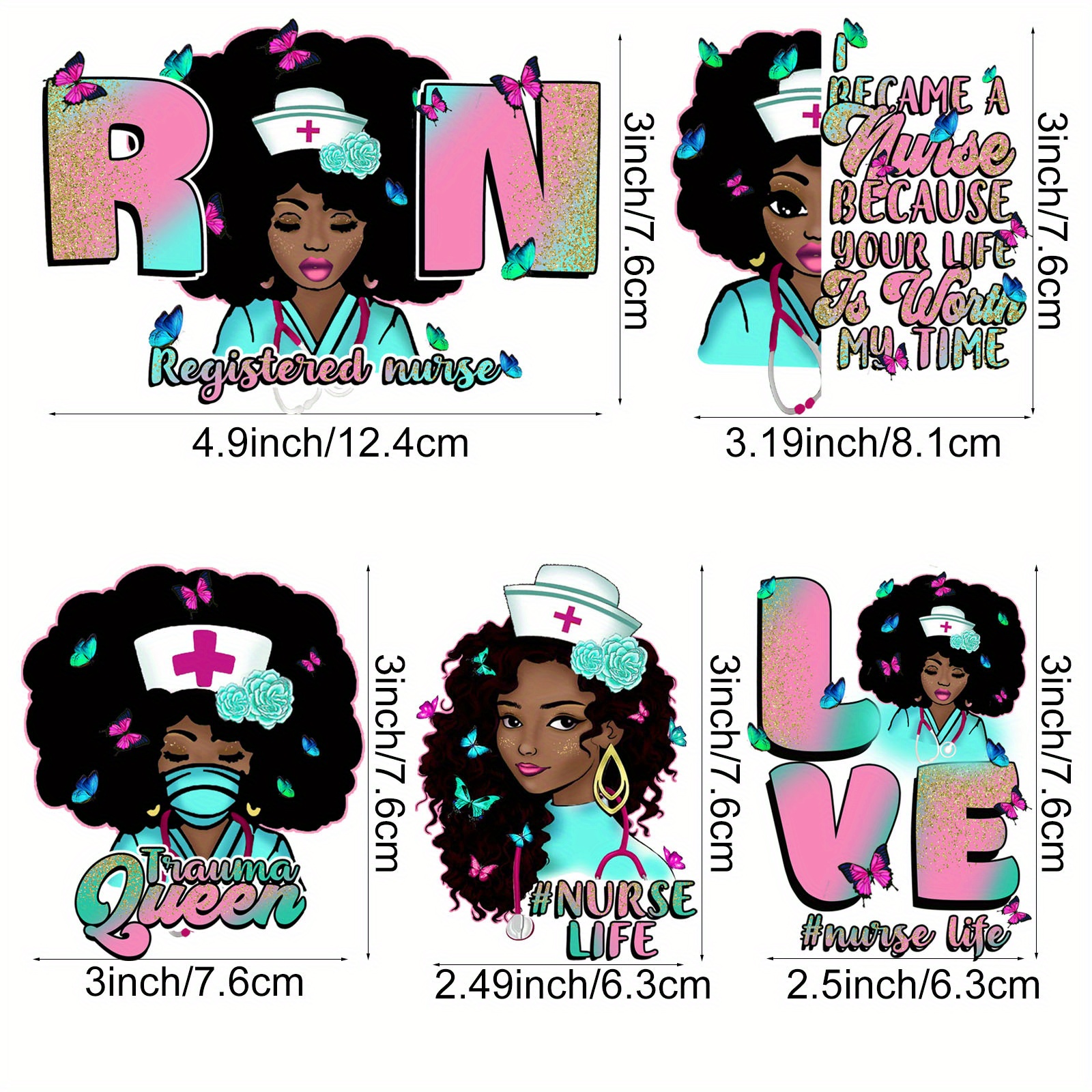 Medical Theme Iron On Transfers Sticker Heat Transfer Design Nurse Iron On  Decals Vinyl Letter Iron On Patches Stethoscope Iron On Appliques Washable