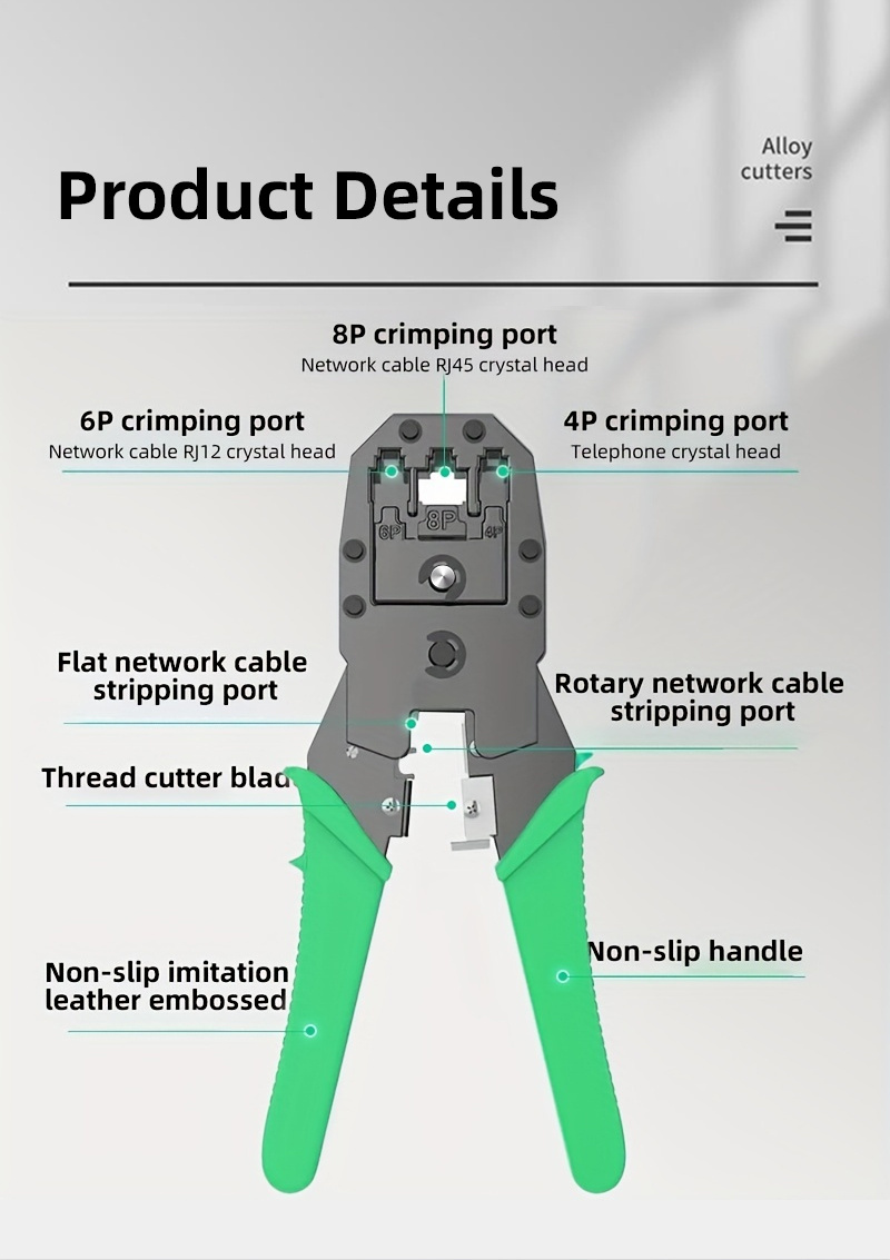 Herramienta Rj45 crimpadora de red, pelacables, alicates, pelacables,  conector Rj45, Cat6, Cat5E, Cat5, Rj11, Rj12