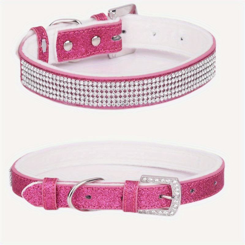 Cute Shiny Dog Collar Faux Leather Adjustable Pet Collars With Bell Cats  Products For Pets Red Blue Pink XS/S/M Pet Neck Strap - AliExpress