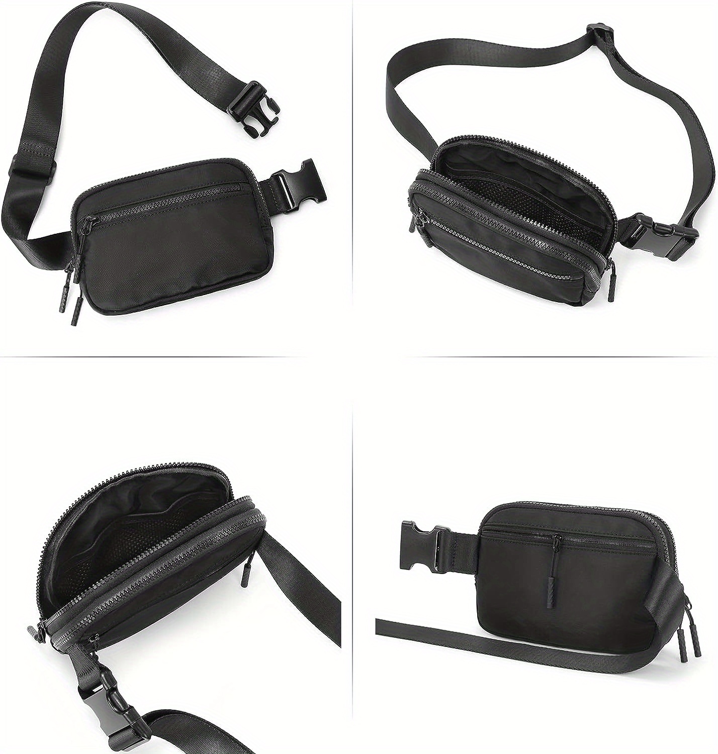 Fanny Packs For Women And Men Belt Bag With 4 Zipper Pockets