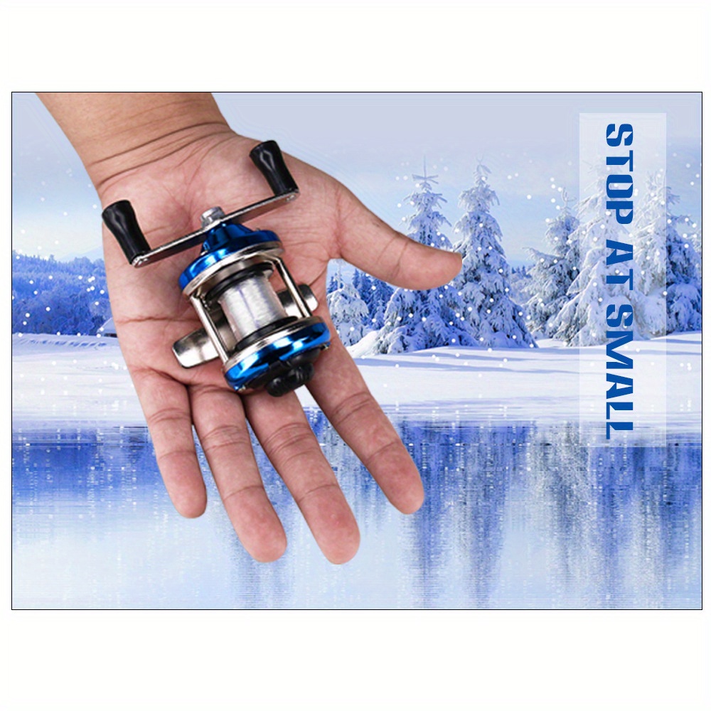 Mini Ice Fishing Reel Winter Aluminum Small Drum Reel Double - Temu