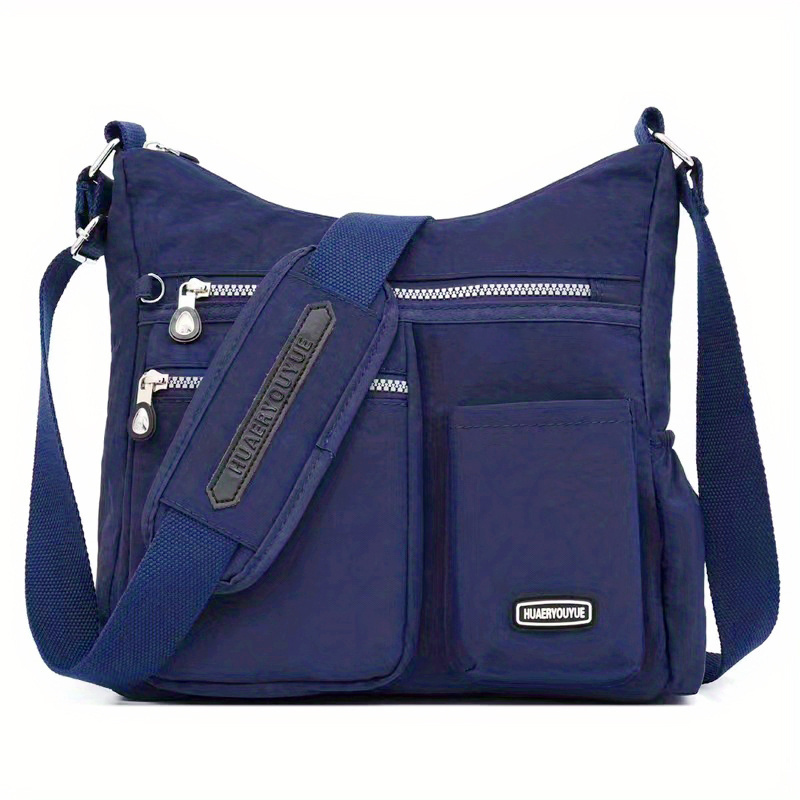 YANAIER Multi-Zipper Crossbody Handbag Purse, Women's Nylon
