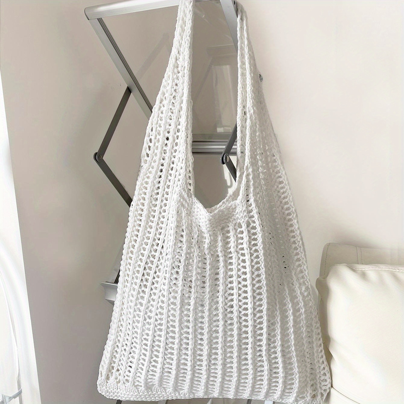 Large Capacity Knitted Hobo Bag, Cute Heart Pattern Tote Bag, Women's  Casual Crochet Handbag & Shoulder Purse - Temu