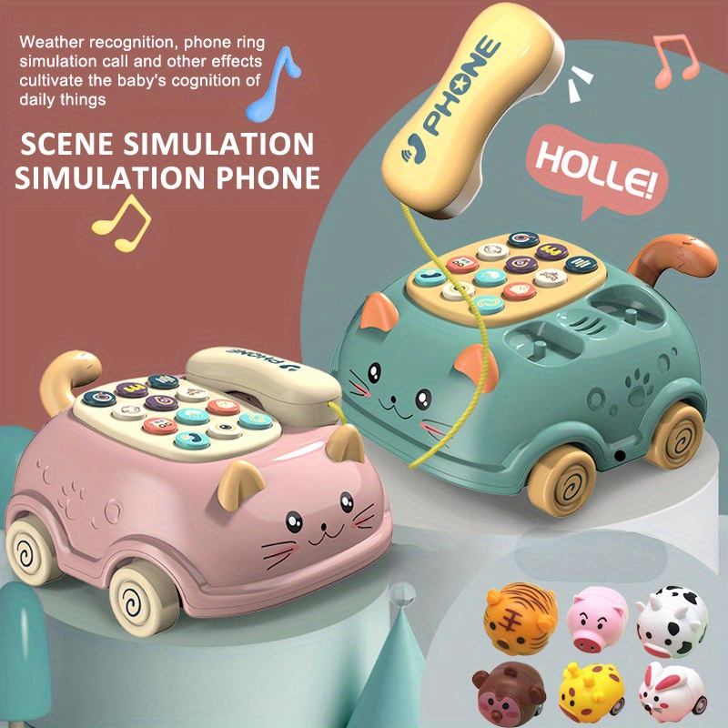 Jouet de simulation de ligne fixe pour enfants, téléphone Mobile, jouet en  forme de voiture, maison, cadeau pour enfants