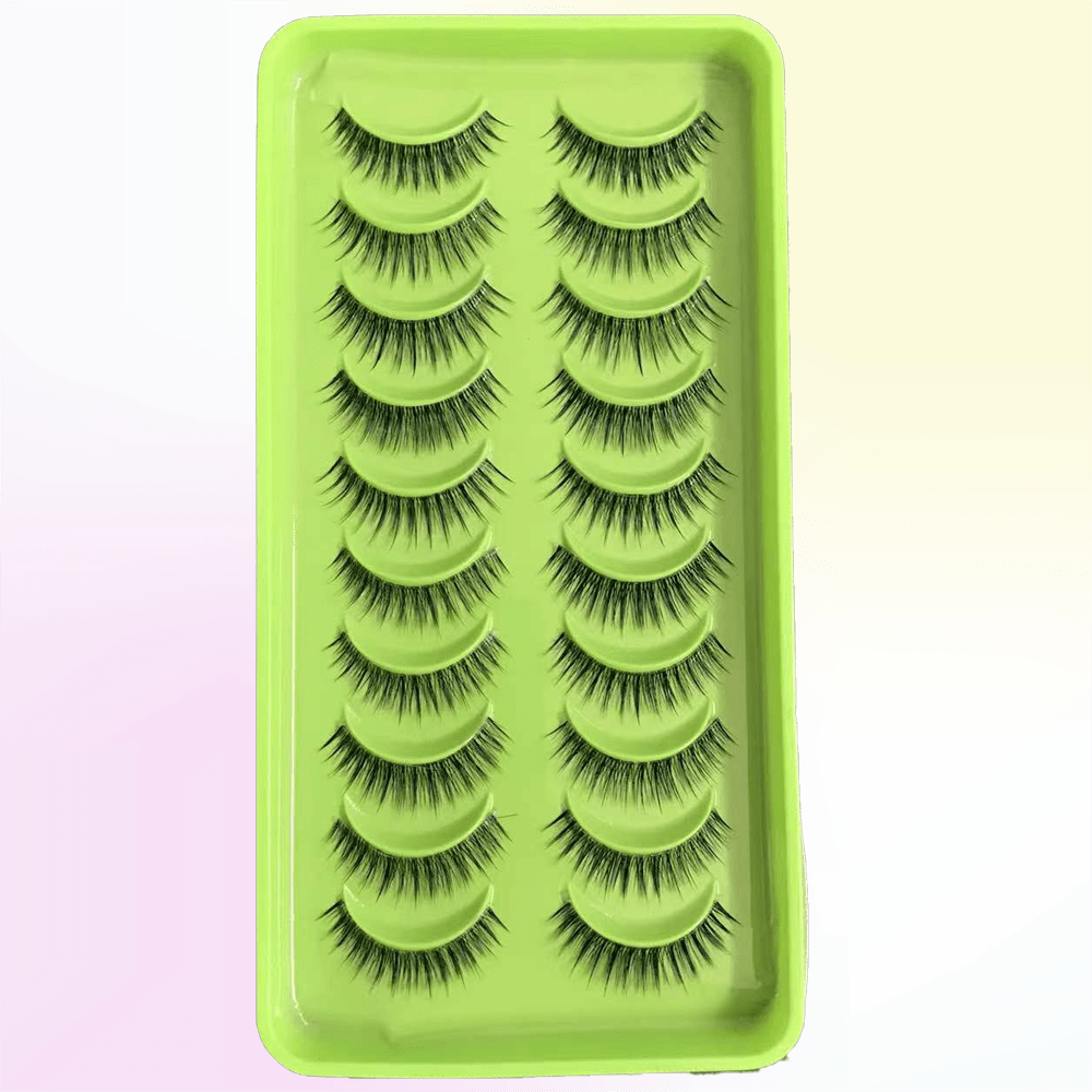 10 Pairs Natural 3D Faux Mink Short False Eyelashes
