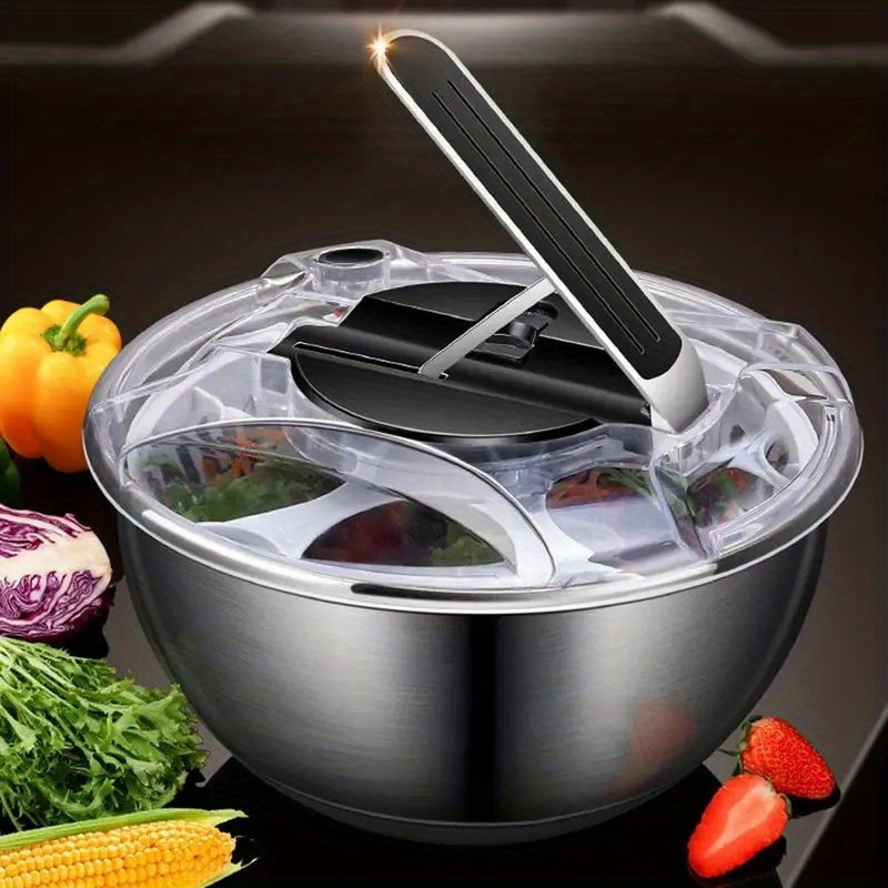 Centrifugadora de acero inoxidable para frutas y verduras, escurridor,  deshidratador, accesorios de cocina