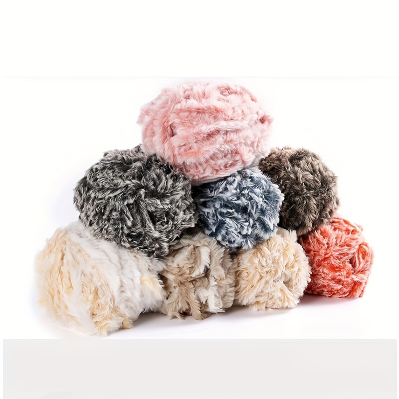 Soft Faux Fur Fluffy Fancy Yarn 100% Polyester Knitting Yarn