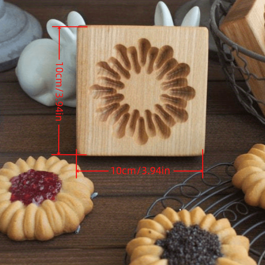 Easy Baking With Wooden Cookie Mold Press Cookie Stamp For