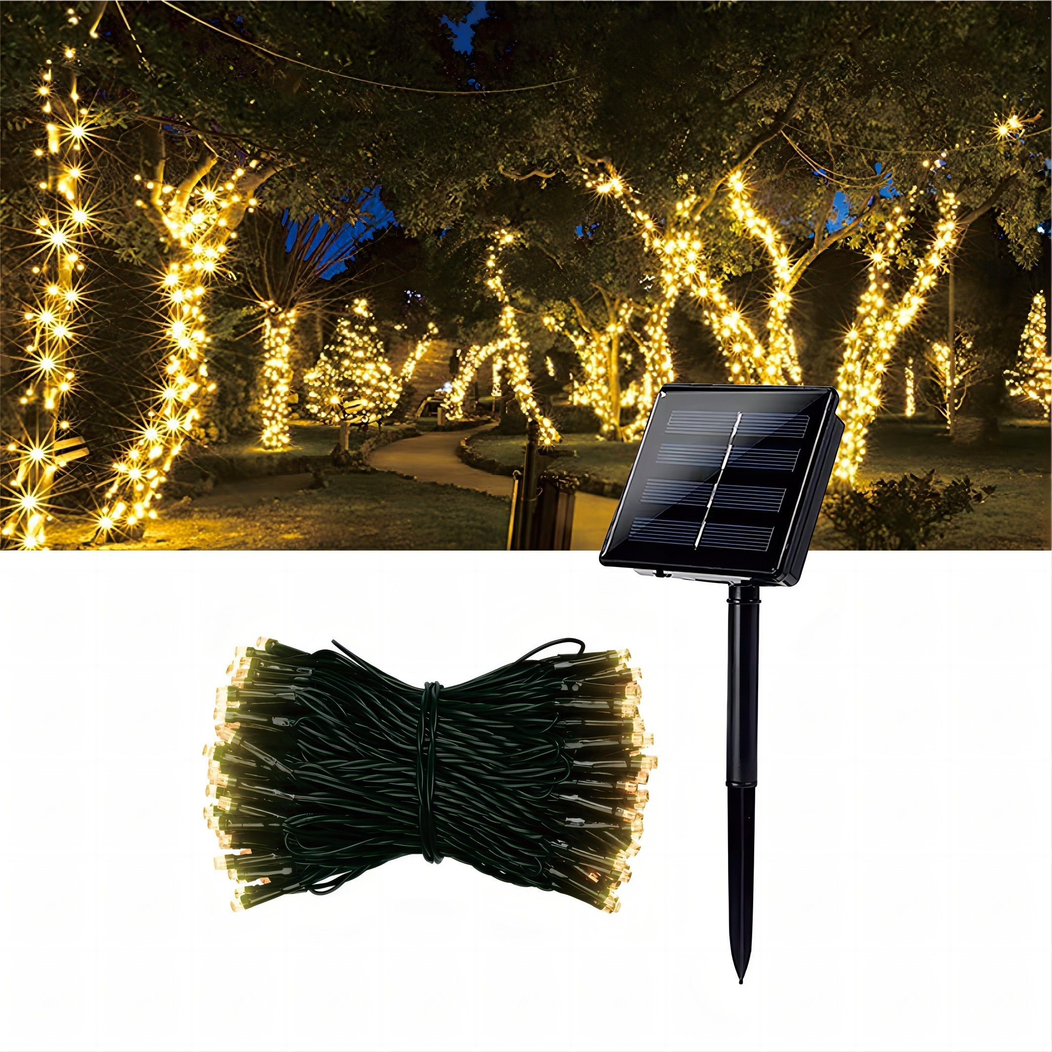 Solar Fairy Lights Outdoor LED Solar Powered String Lights - 2 Pack