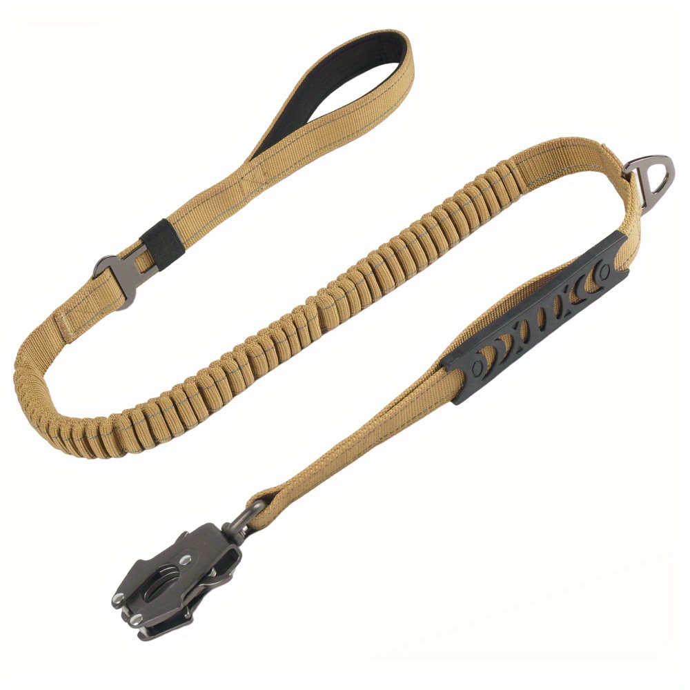 Tactical Heavy Duty Dog Leash Strong Frog Clip Traffic Handle Shock  Absorbing Pet Bungee Lead For Dog Walking Training - AliExpress